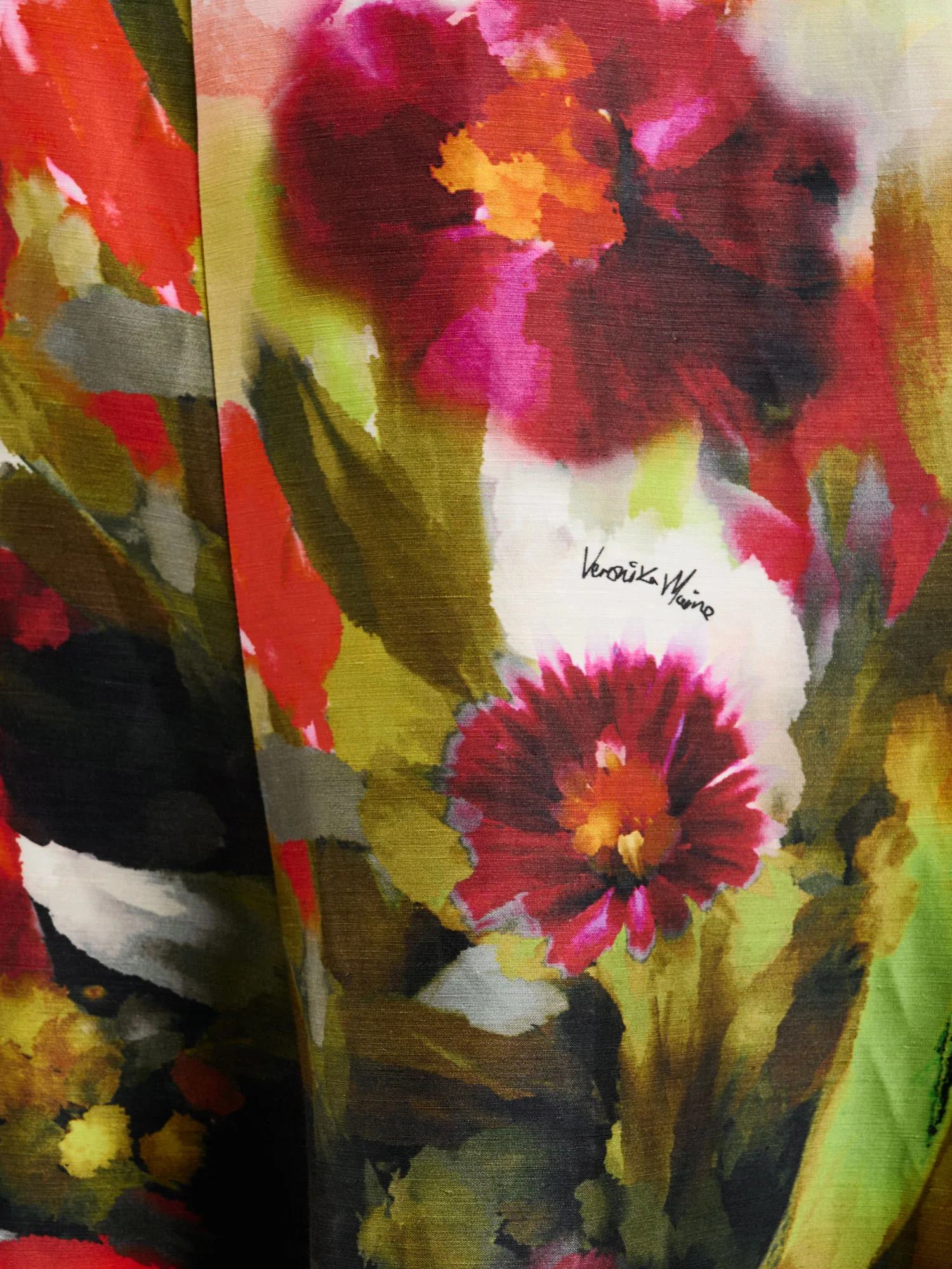Painterly Bloom Linen Viscose Fluted Skirt - Image 5