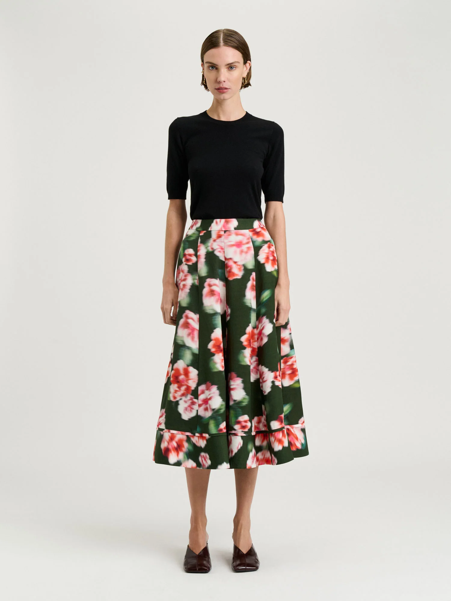 Pink Haze Floral Midi Skirt