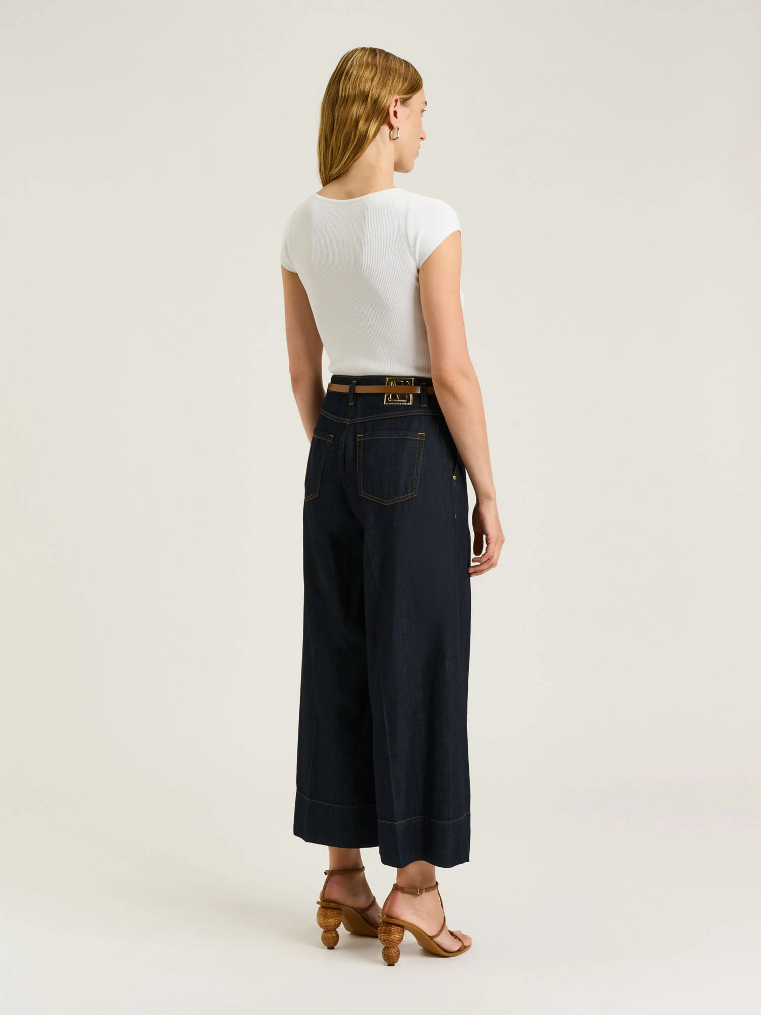 Ribbed Cap Sleeve Boat Neck Knit - Image 3