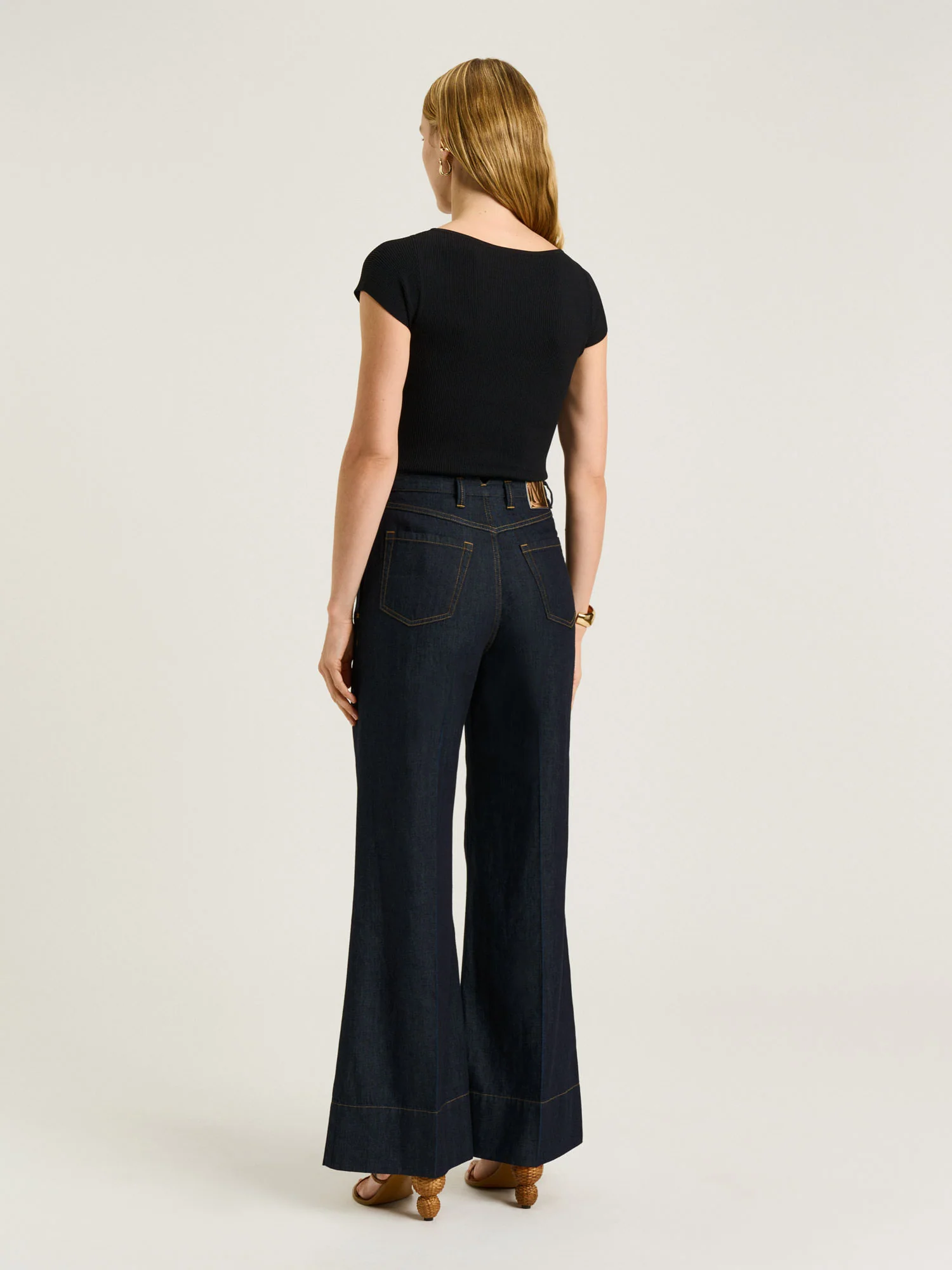 Ribbed Cap Sleeve Boat Neck Knit - Image 7