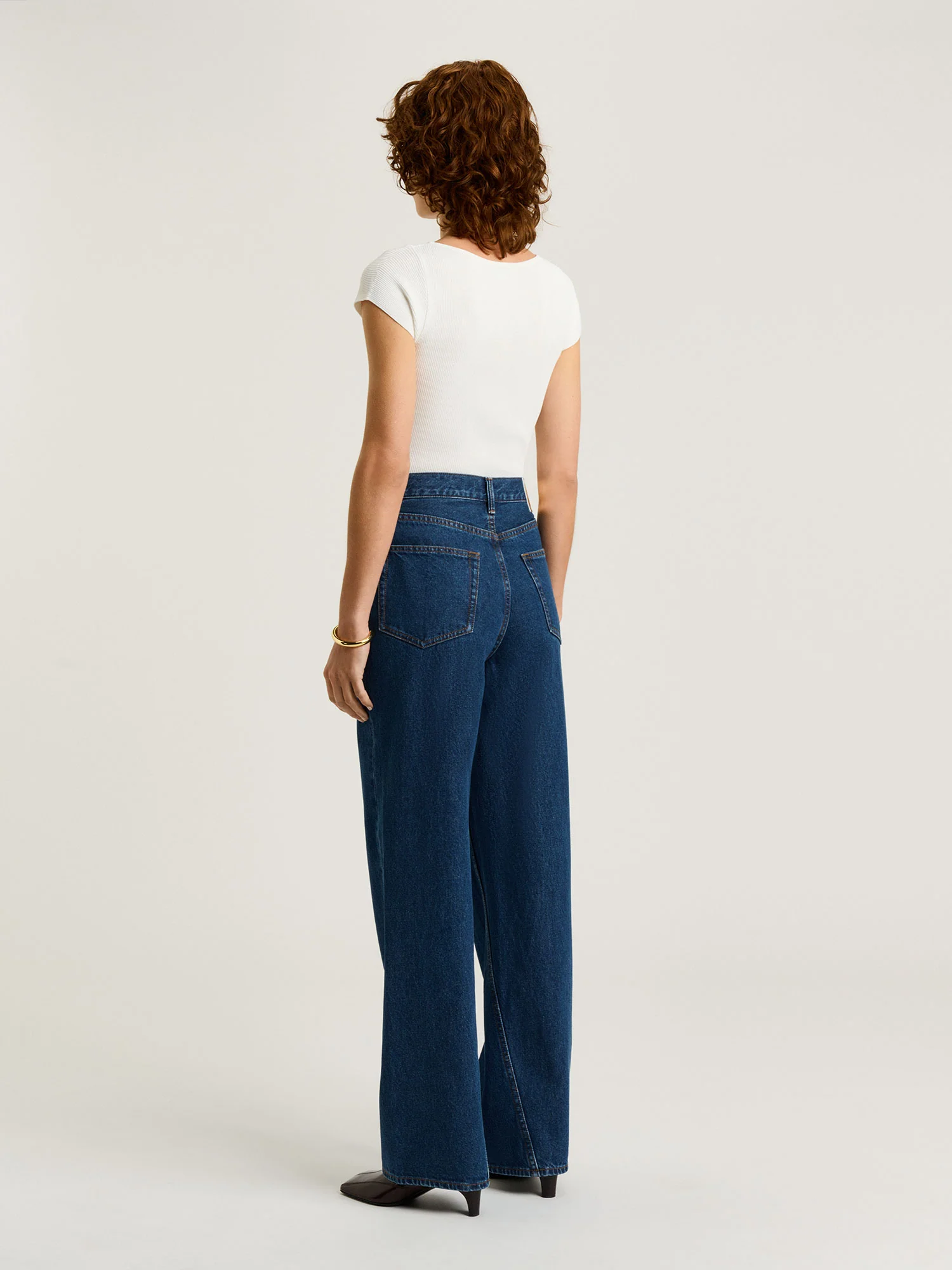 Ribbed Cap Sleeve Boat Neck Knit - Image 3