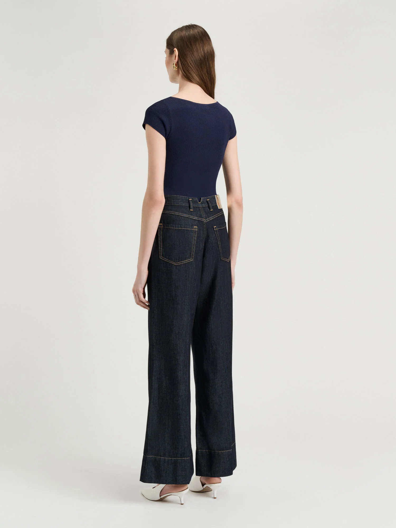Ribbed Cap Sleeve Boat Neck Knit - Image 10