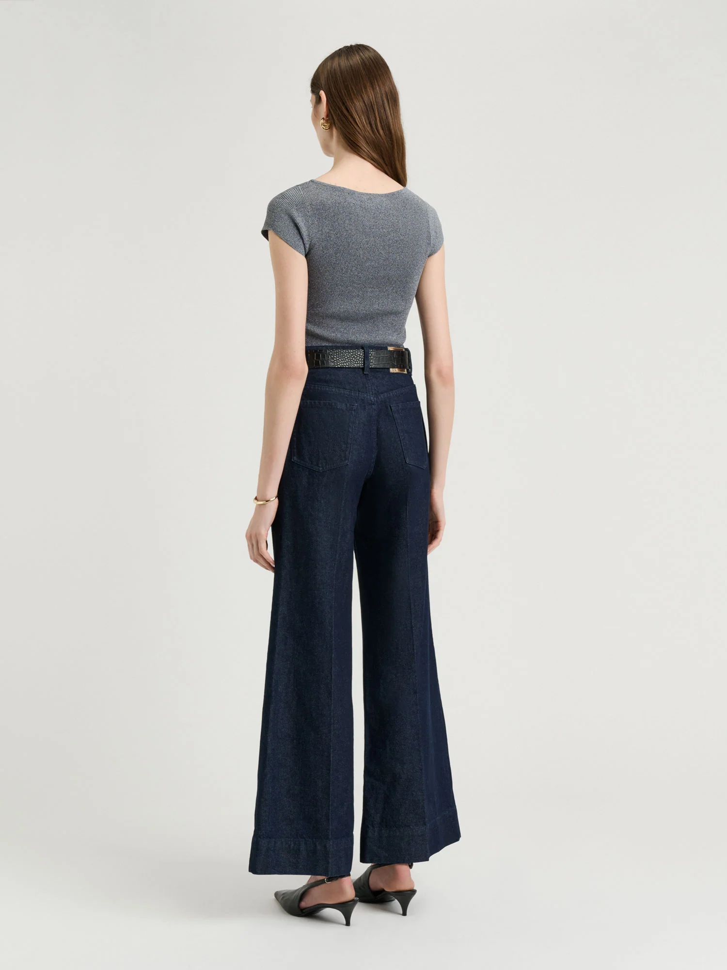 Ribbed Cap Sleeve Boat Neck Knit - Image 17