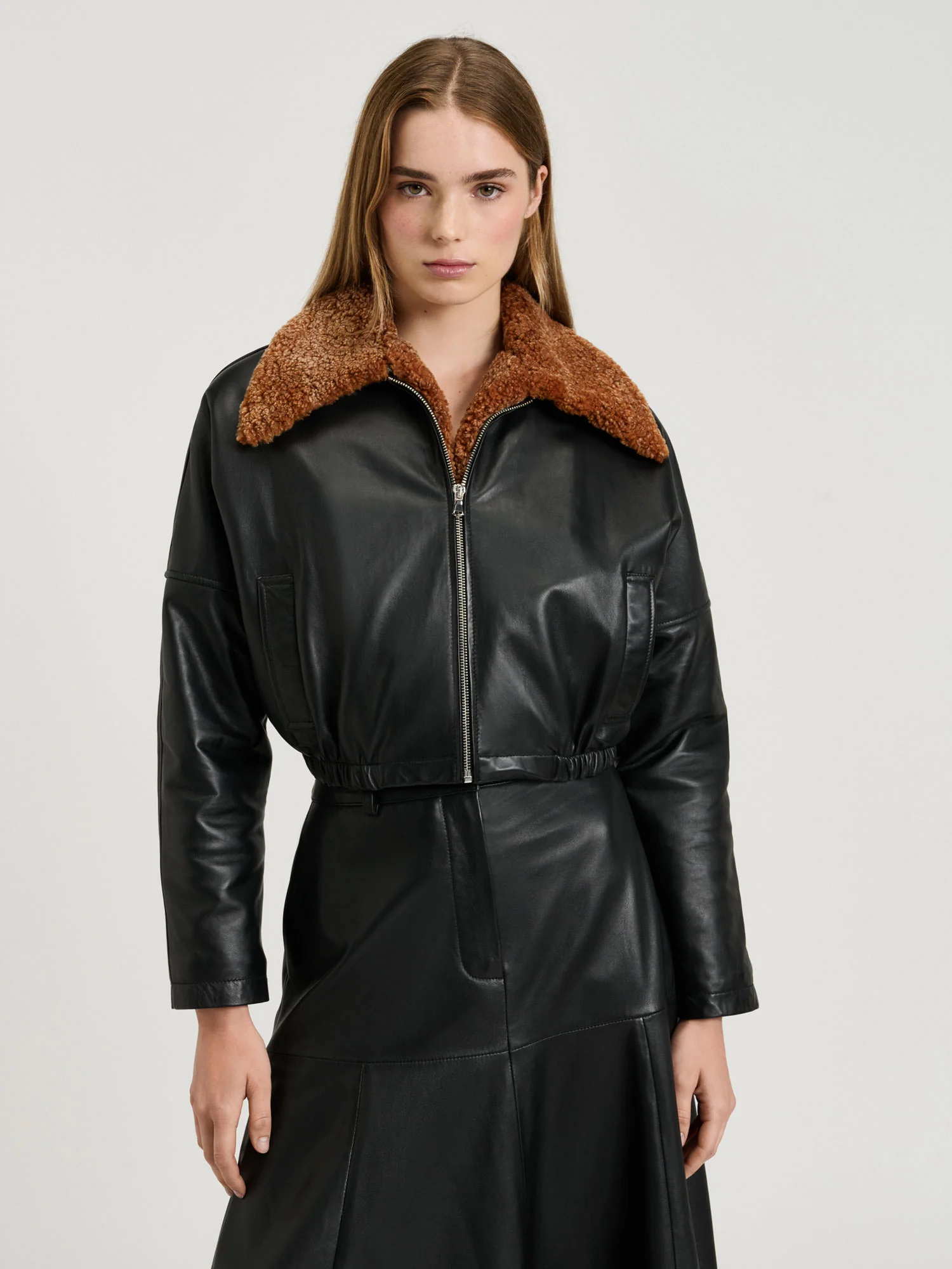 Shearling Leather Bomber