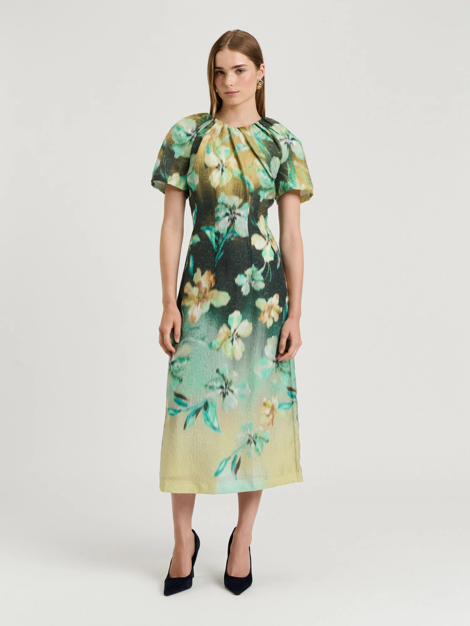 Silk Blend Midi Dress