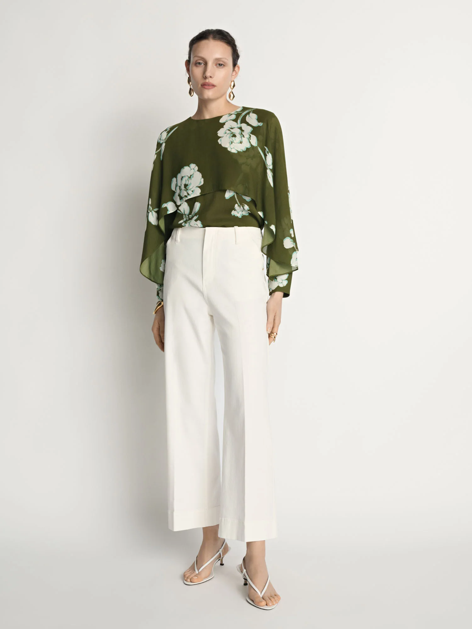 Stamp Floral Georgette Blouse