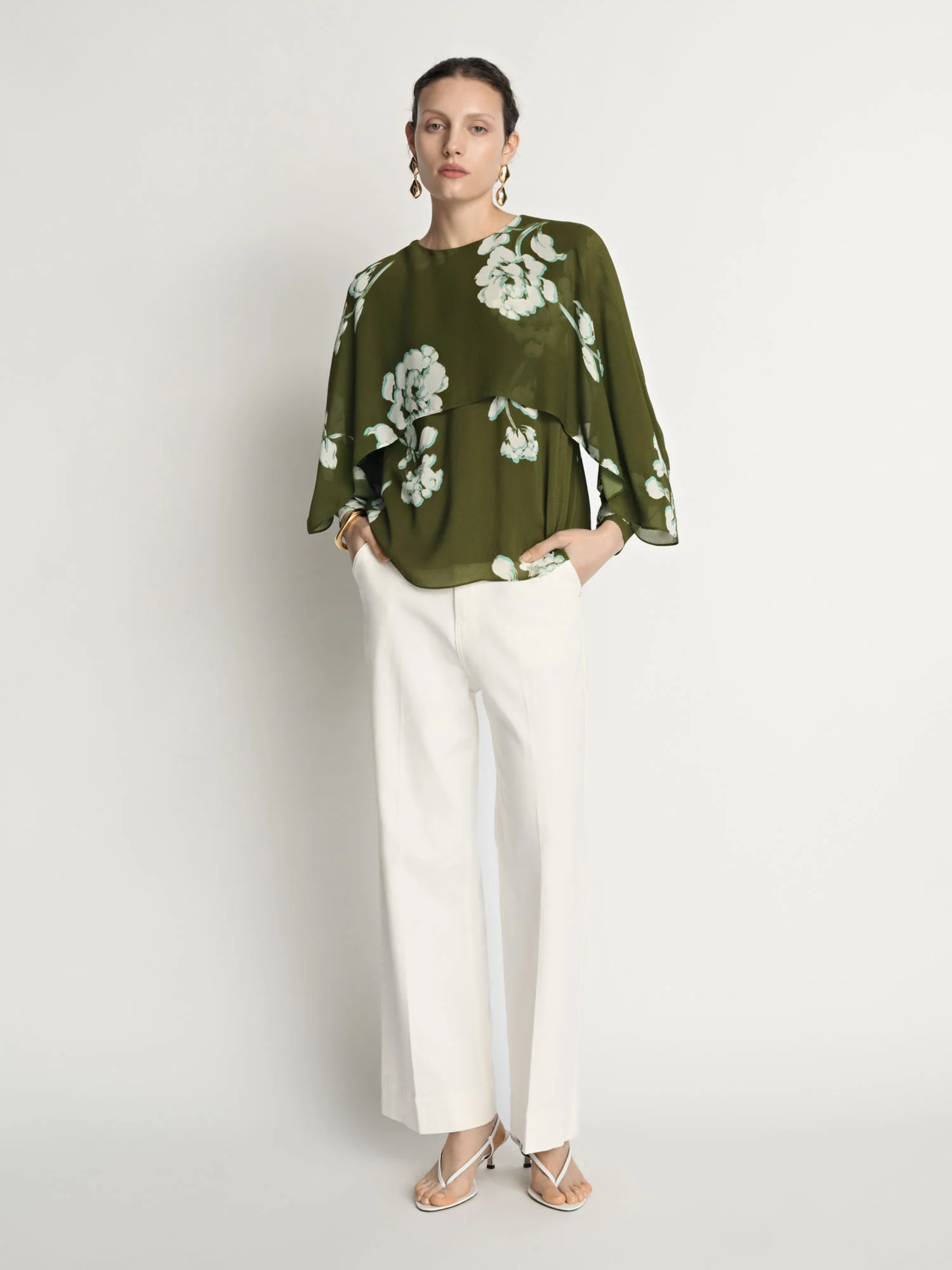 Stamp Floral Georgette Blouse - Image 3