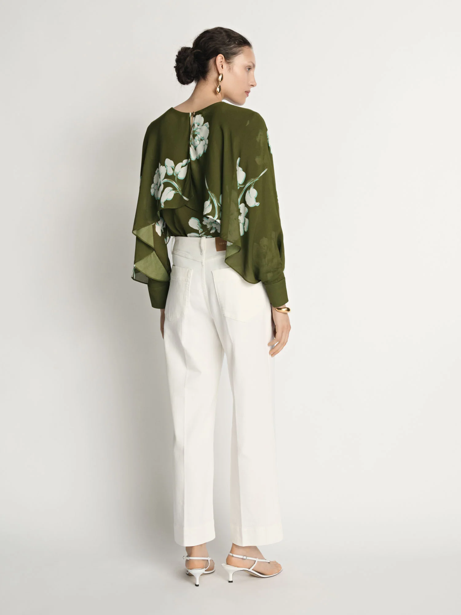 Stamp Floral Georgette Blouse - Image 4