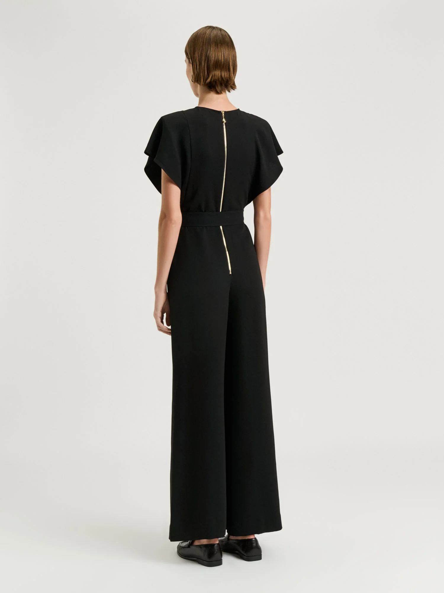 Stretch Crepe Belted Jumpsuit - Image 4