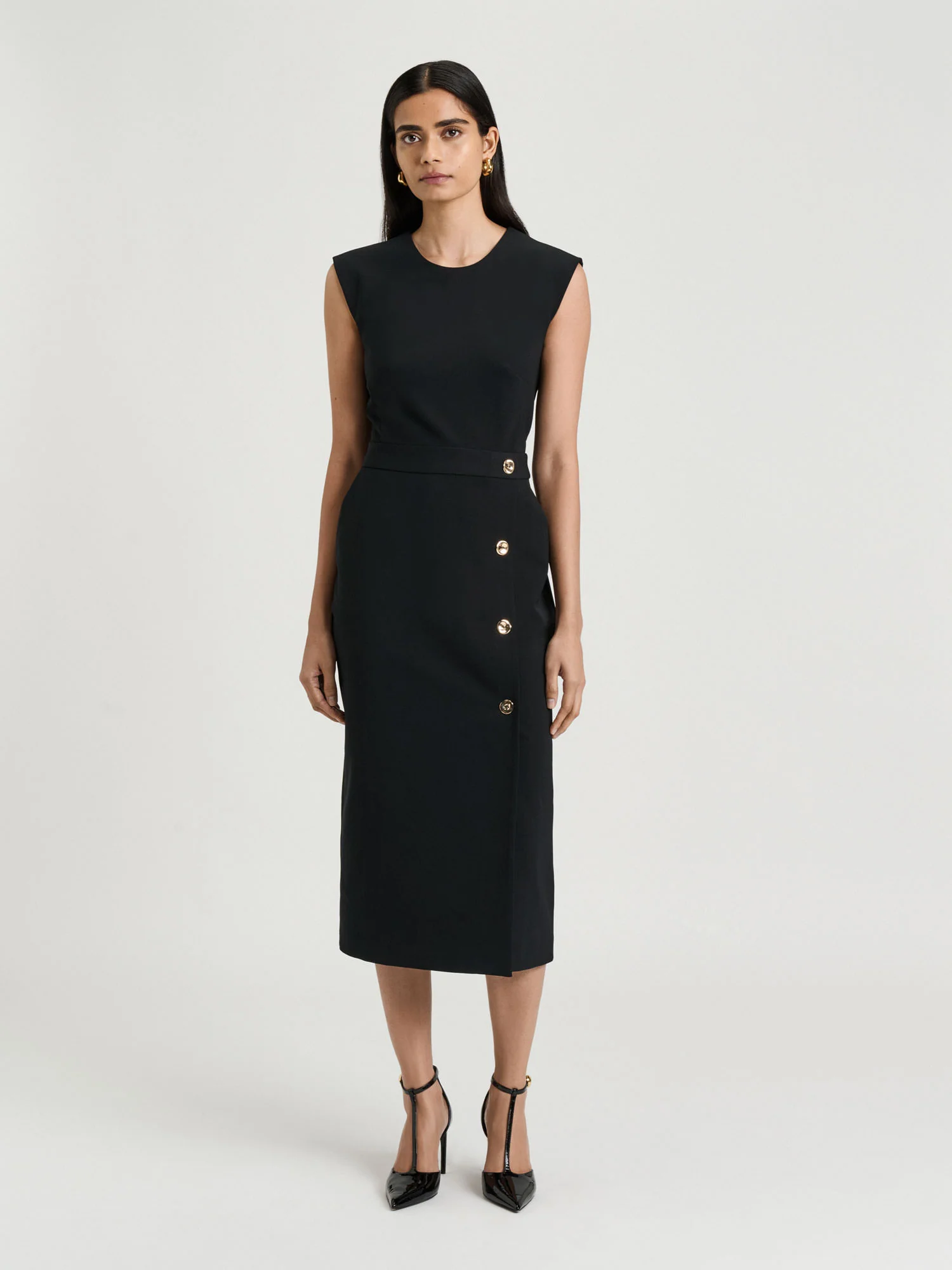 Stretch Crepe Pencil Dress