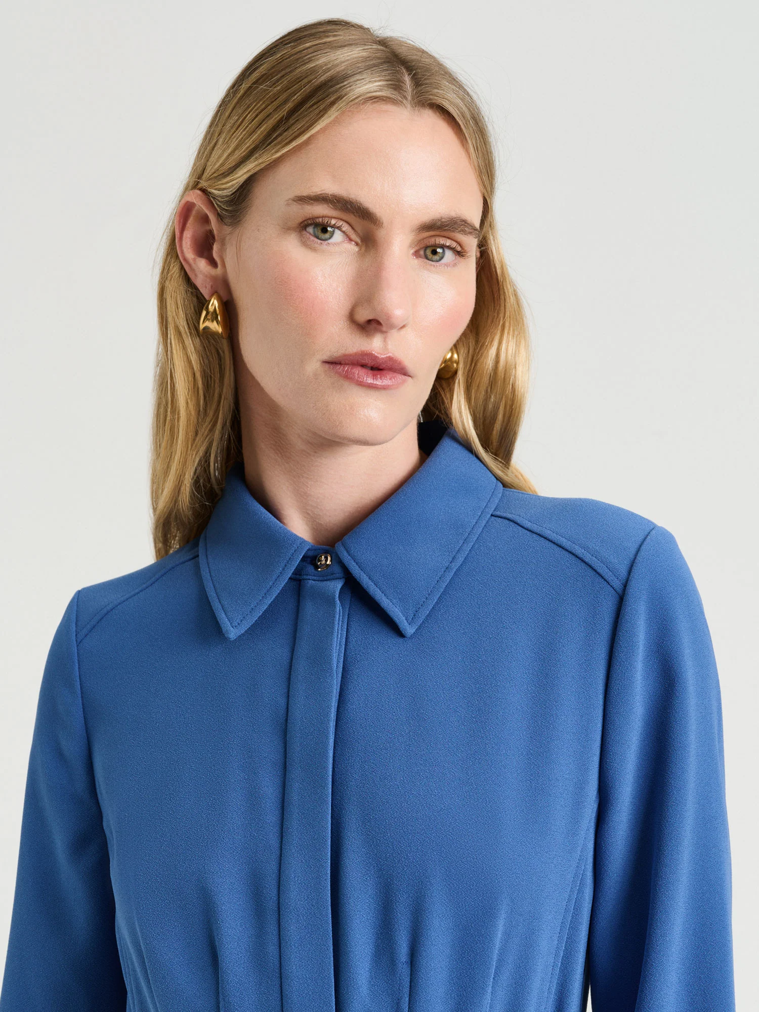 Stretch Crepe Shirtdress - Image 3