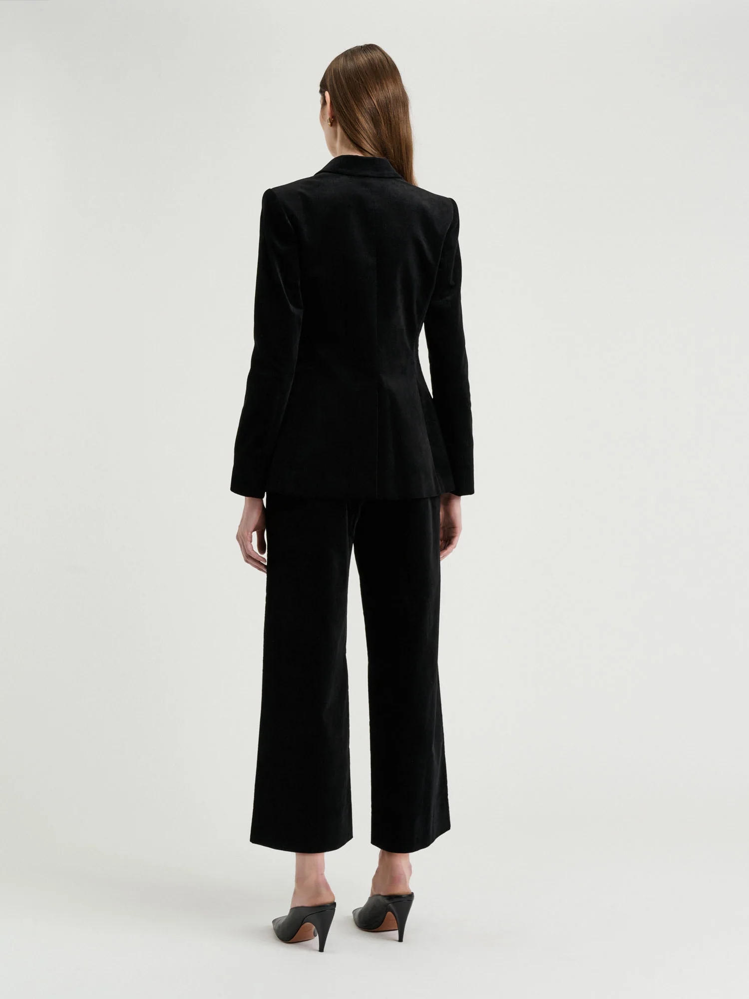 Stretch Velvet Fitted Blazer - Image 4