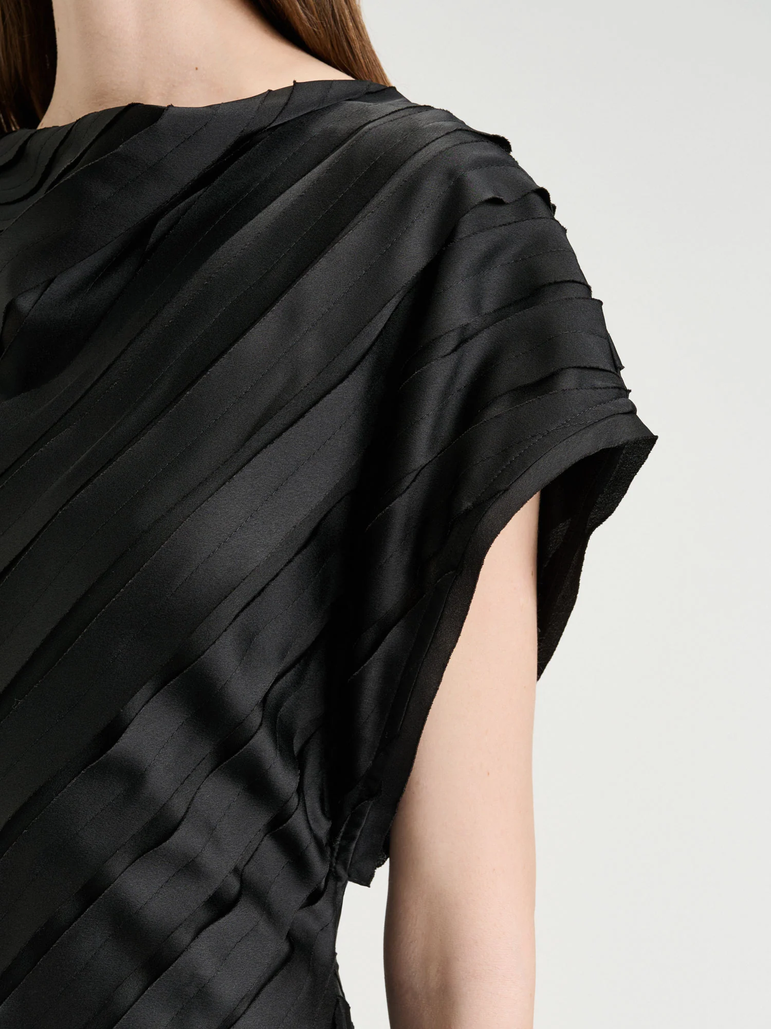Strip Satin Bias Midi Dress - Image 3