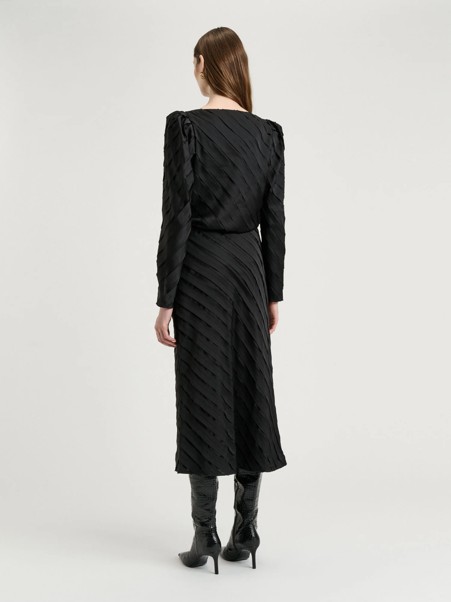 Strip Satin Bias Skirt - Image 3