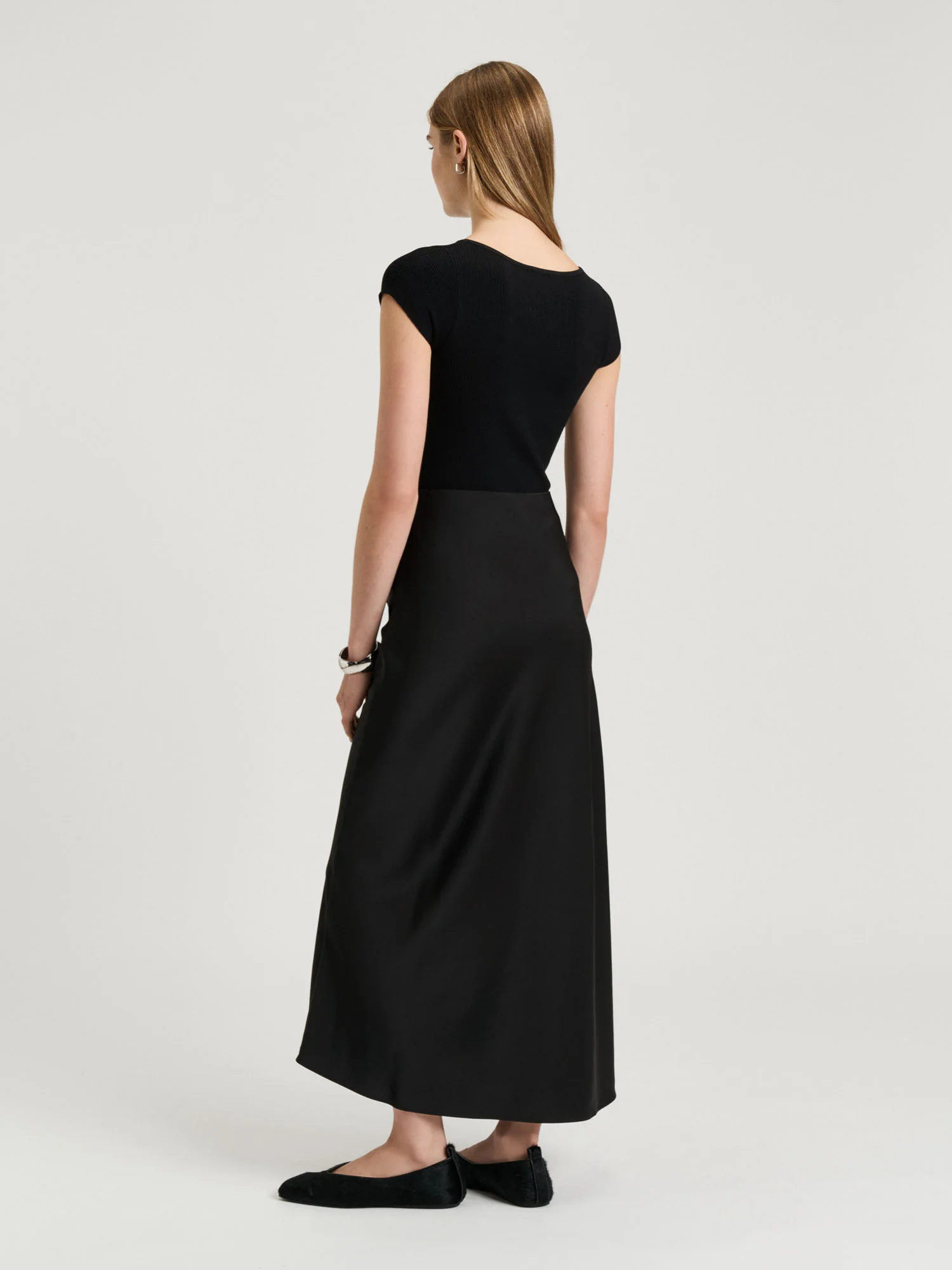 Washed Satin Bias Skirt - Image 3