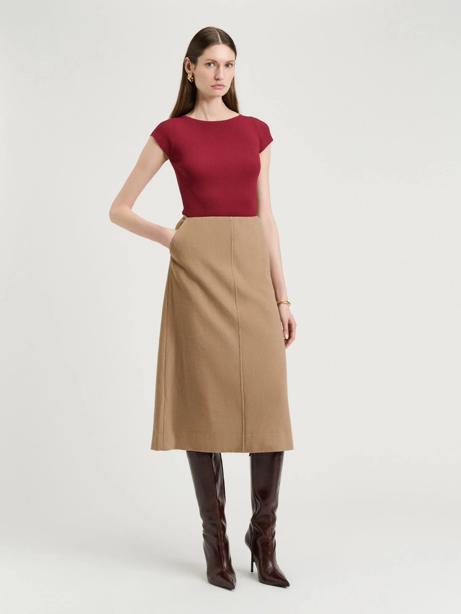 Wool A Line Skirt