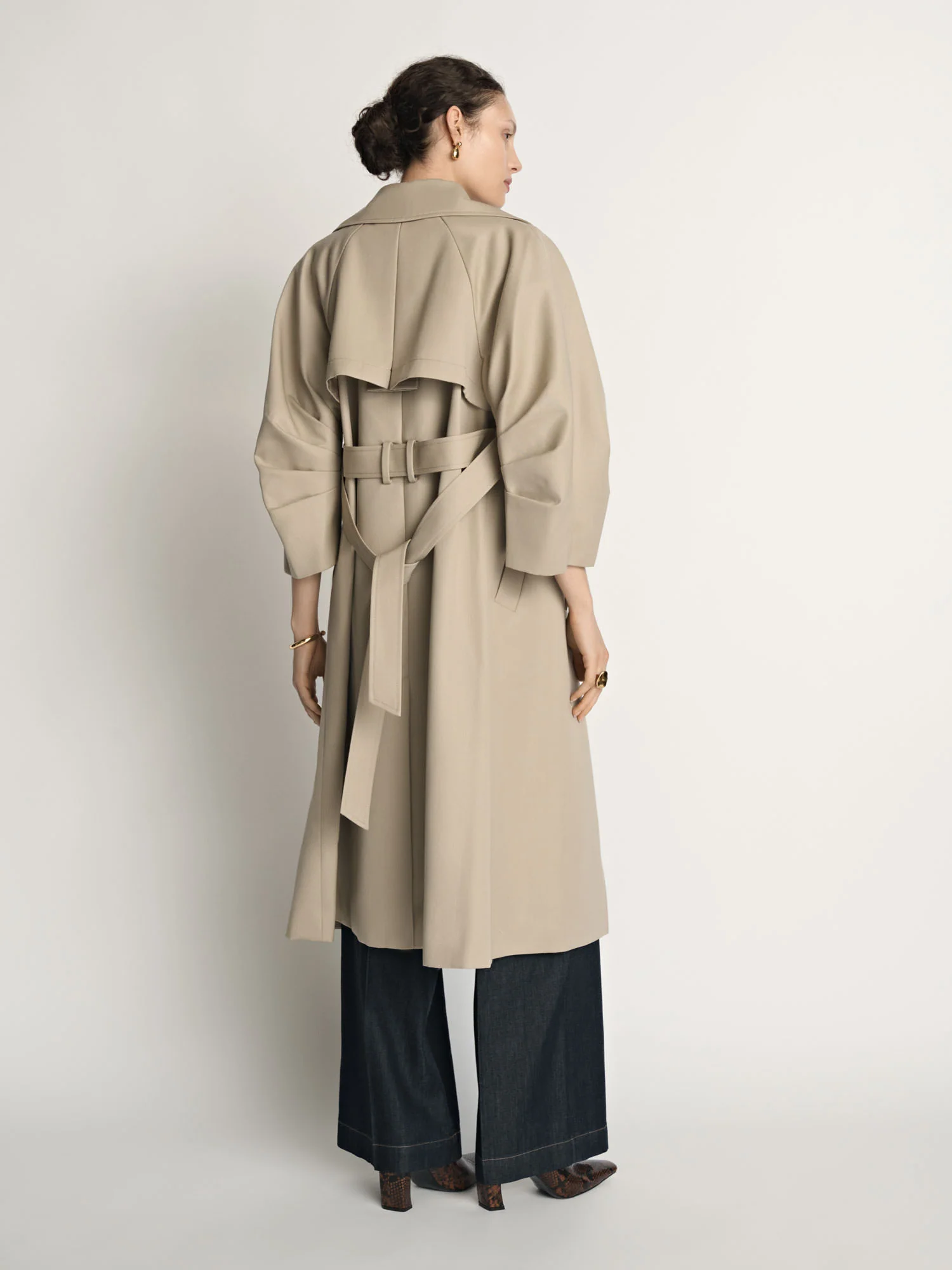 Wool Cocoon Sleeve Trench - Image 7